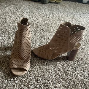 Tan bootie heels